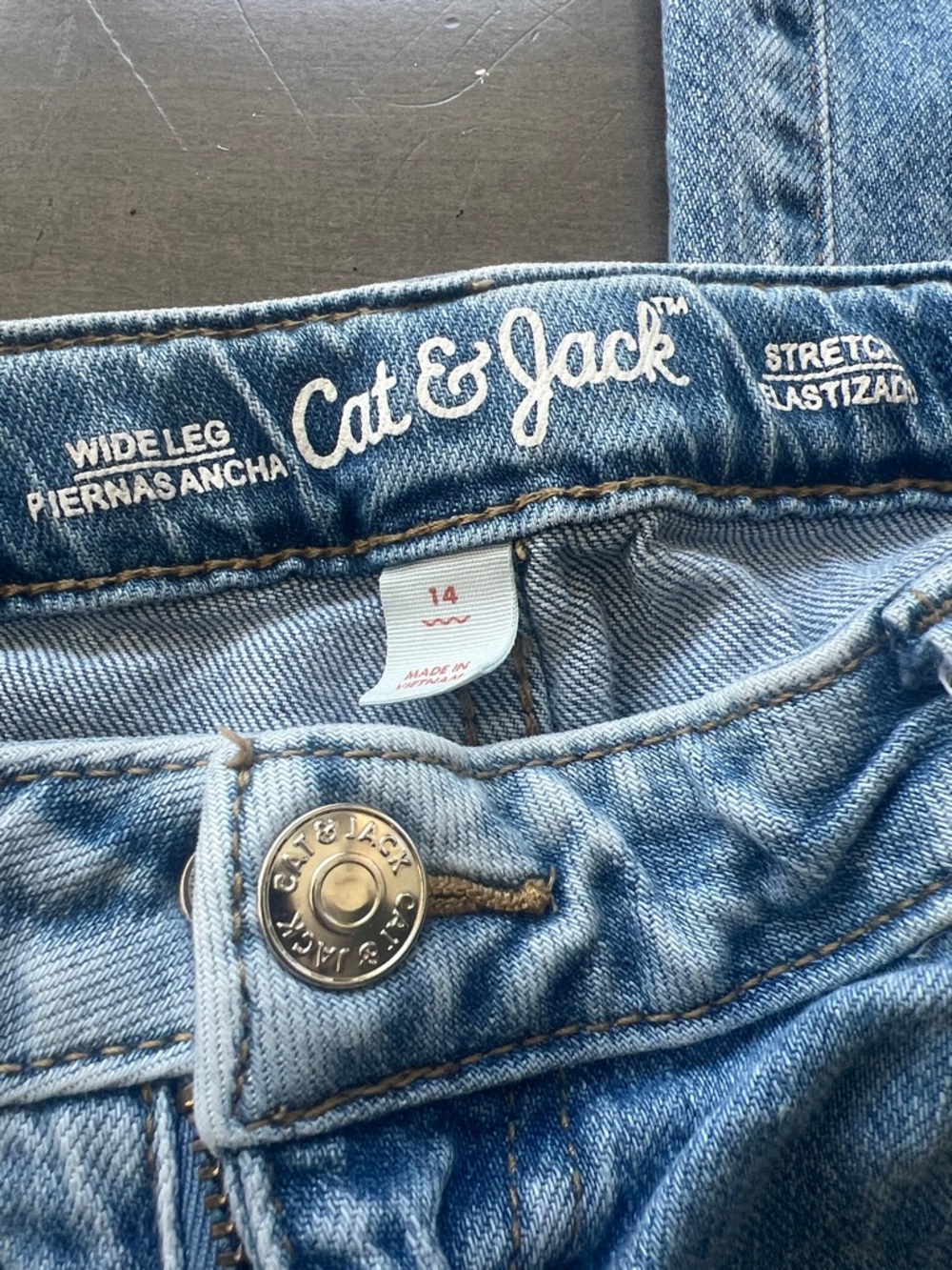 Cat & Jack Light Blue Wide Leg Youth Jeans